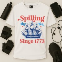 Spilling The Tea Since 1773 4th Of July Cooling Performance Crew T-Shirt