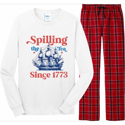 Spilling The Tea Since 1773 4th Of July Long Sleeve Pajama Set