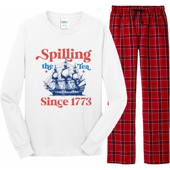 Spilling The Tea Since 1773 4th Of July Long Sleeve Pajama Set