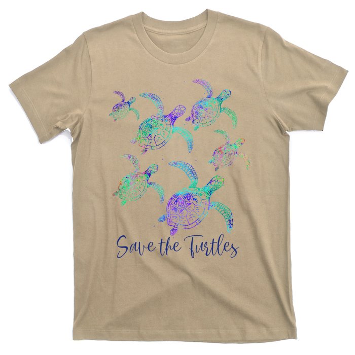 SAVE THE TURTLES Sea Turtle Lover Earth Day Activist Quote T-Shirt