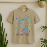 SAVE THE TURTLES Sea Turtle Lover Earth Day Activist Quote T-Shirt