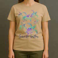 SAVE THE TURTLES Sea Turtle Lover Earth Day Activist Quote T-Shirt