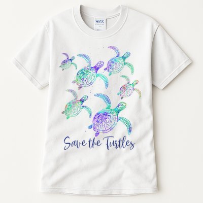 SAVE THE TURTLES Sea Turtle Lover Earth Day Activist Quote Tall T-Shirt