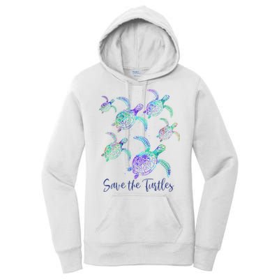 SAVE THE TURTLES Sea Turtle Lover Earth Day Activist Quote Women's Pullover Hoodie