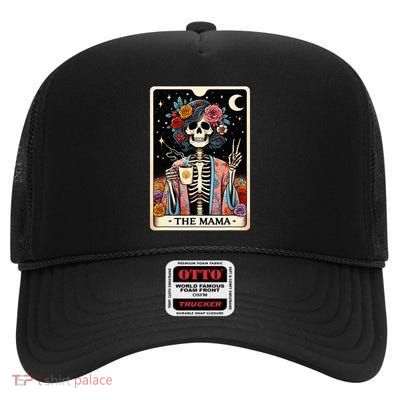 Skeleton Tarot The Mama Mom MotherS Day High Crown Mesh Back Trucker Hat