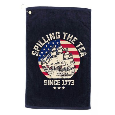 Spilling The Tea Since 1773 Vintage 4th Of July Usa History Golf Towel