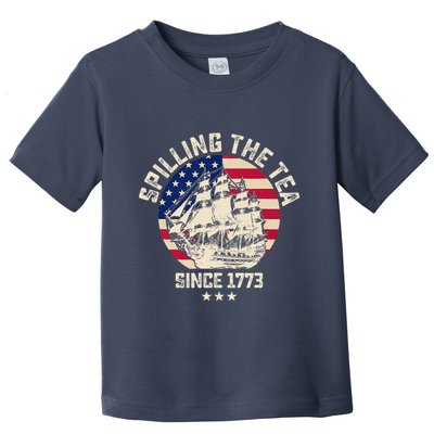 Spilling The Tea Since 1773 Vintage 4th Of July Usa History Toddler T-Shirt