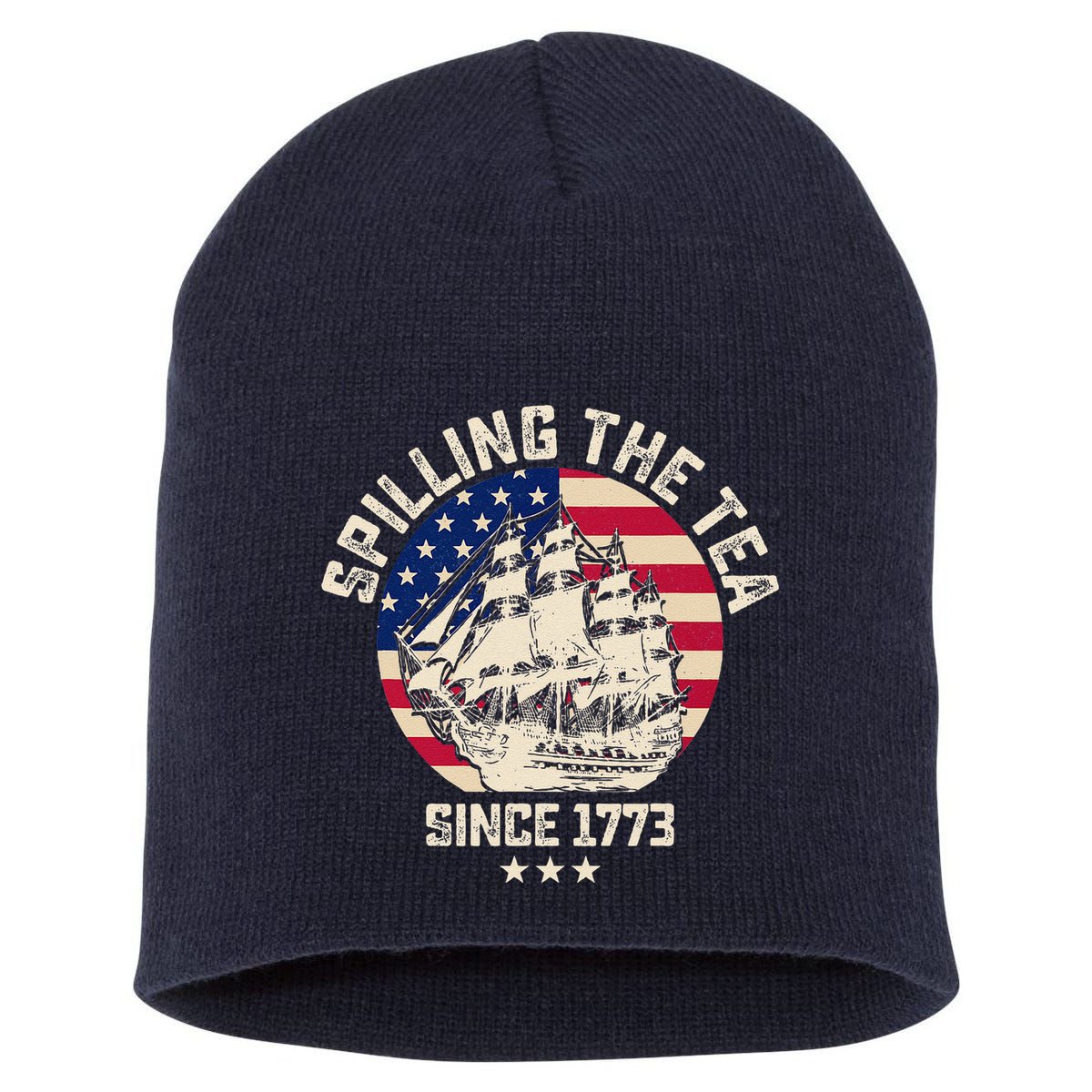 Spilling The Tea Since 1773 Vintage 4th Of July Usa History Short Acrylic Beanie