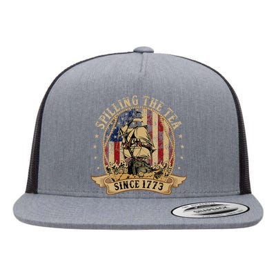 Spilling The Tea Since 1773 American History Teacher Vintage Flat Bill Trucker Hat