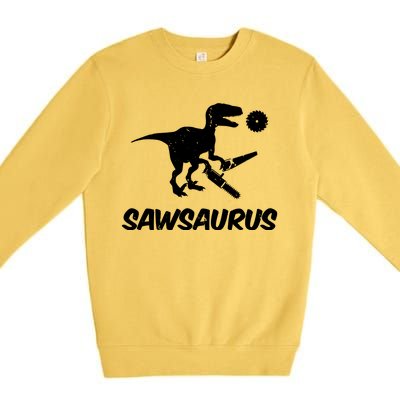 Sawsaurus TRex Tyrannosaurus Rex Funny Premium Crewneck Sweatshirt