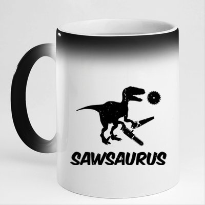 Sawsaurus TRex Tyrannosaurus Rex Funny 11oz Black Color Changing Mug