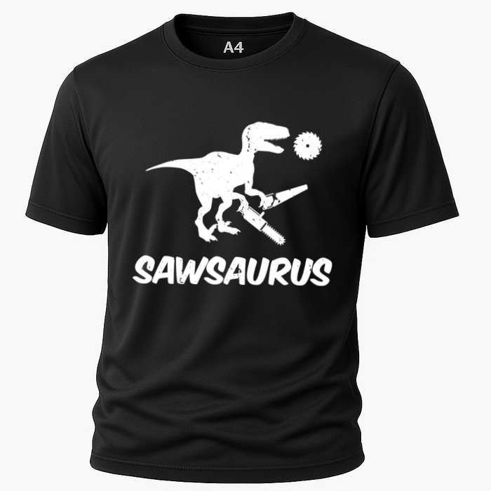 Sawsaurus TRex Tyrannosaurus Rex Funny Cooling Performance Crew T-Shirt