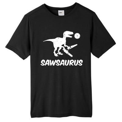 Sawsaurus TRex Tyrannosaurus Rex Funny Tall Fusion ChromaSoft Performance T-Shirt