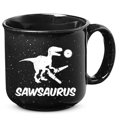 Sawsaurus TRex Tyrannosaurus Rex Funny 15oz Campfire Ceramic Mug
