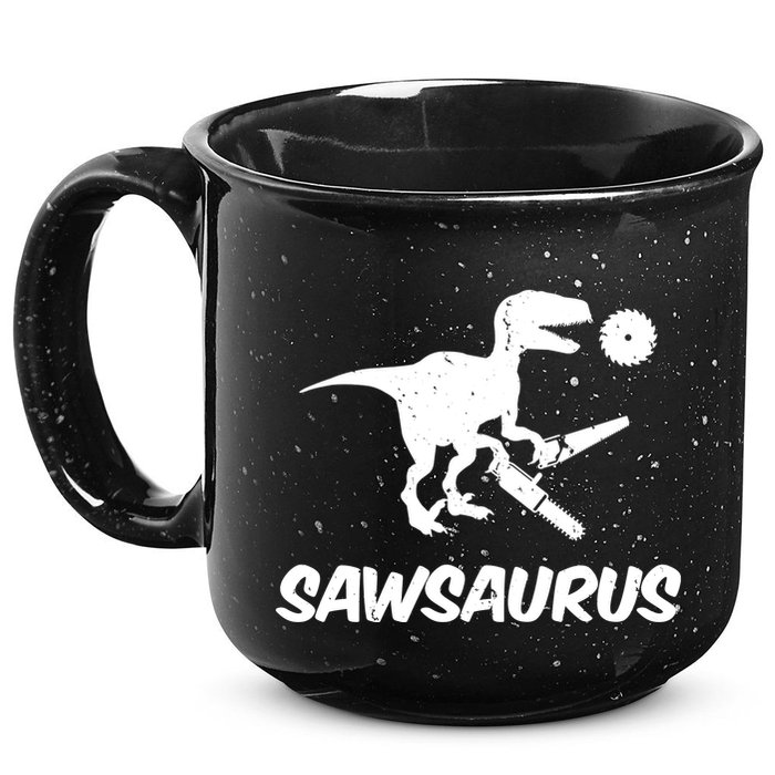 Sawsaurus TRex Tyrannosaurus Rex Funny 15oz Campfire Ceramic Mug