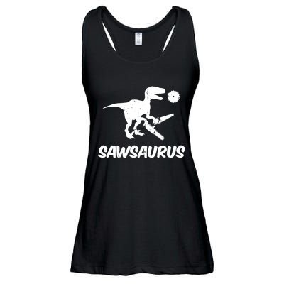 Sawsaurus TRex Tyrannosaurus Rex Funny Ladies Essential Flowy Tank