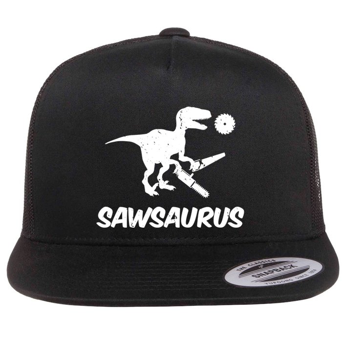 Sawsaurus TRex Tyrannosaurus Rex Funny Flat Bill Trucker Hat