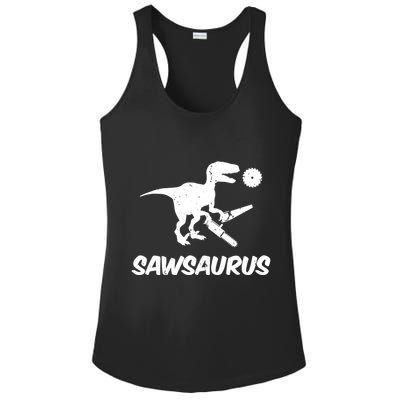Sawsaurus TRex Tyrannosaurus Rex Funny Ladies PosiCharge Competitor Racerback Tank