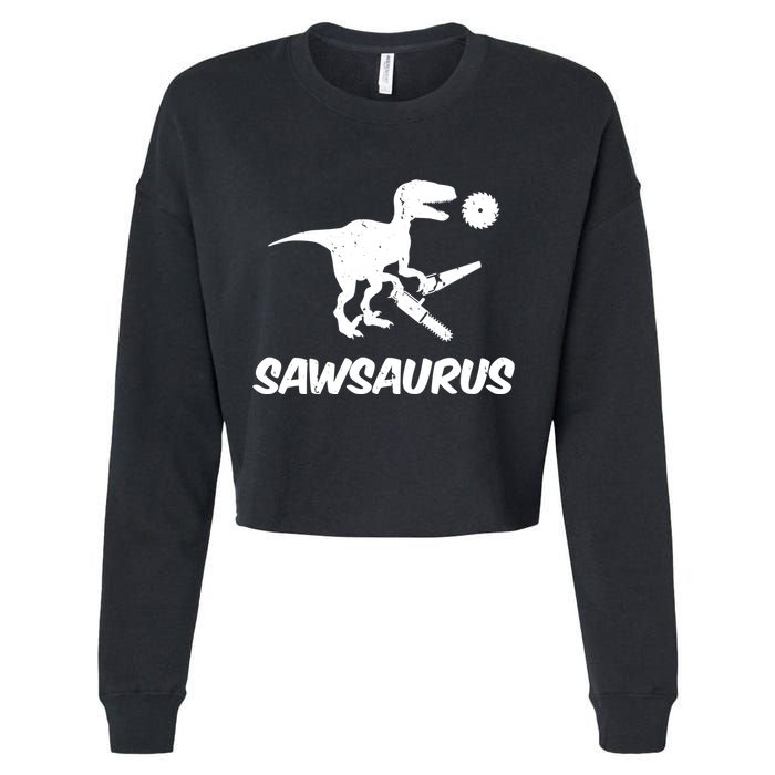Sawsaurus TRex Tyrannosaurus Rex Funny Cropped Pullover Crew