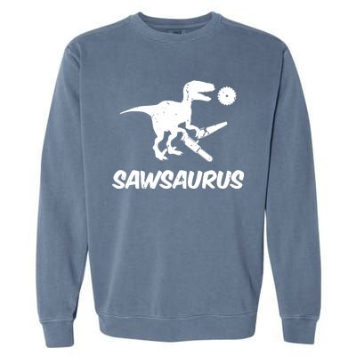 Sawsaurus TRex Tyrannosaurus Rex Funny Garment-Dyed Sweatshirt