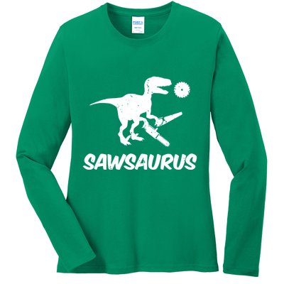 Sawsaurus TRex Tyrannosaurus Rex Funny Ladies Long Sleeve Shirt