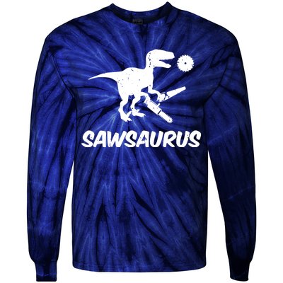 Sawsaurus TRex Tyrannosaurus Rex Funny Tie-Dye Long Sleeve Shirt