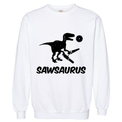 Sawsaurus TRex Tyrannosaurus Rex Funny Garment-Dyed Sweatshirt