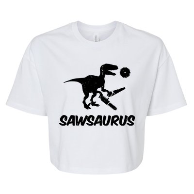 Sawsaurus TRex Tyrannosaurus Rex Funny Bella+Canvas Jersey Crop Tee