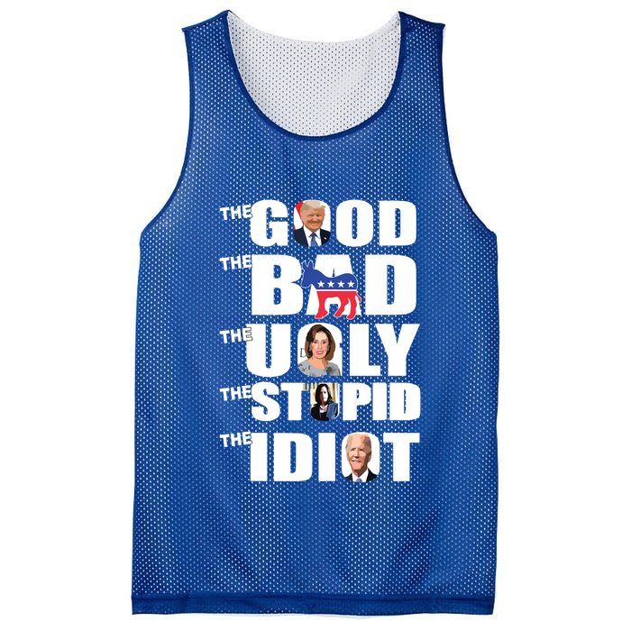 Support Trump The Good The Bad The Ugly The Stupid The Idiot Mesh Reversible Basketball Jersey Tank