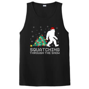 Squatching Through The Snow Bigfoot Christmas Sasquatch Gift PosiCharge Competitor Tank