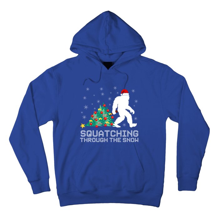 Squatching Through The Snow Bigfoot Christmas Sasquatch Gift Hoodie