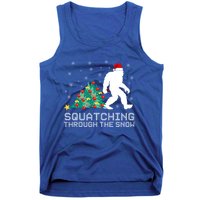 Squatching Through The Snow Bigfoot Christmas Sasquatch Gift Tank Top