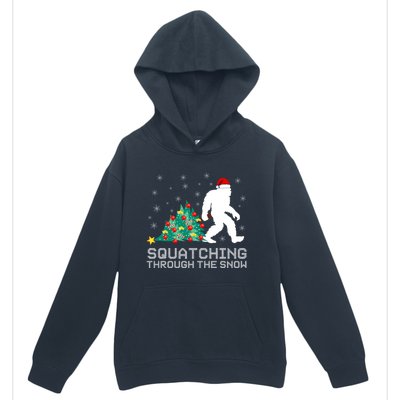 Squatching Through The Snow Bigfoot Christmas Sasquatch Gift Urban Pullover Hoodie