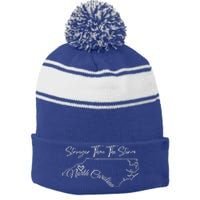 Strong Than The Storm Strong North Carolina Stripe Pom Pom Beanie