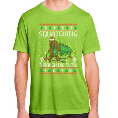 Squatching Through The Snow Bigfoot Lovers Christmas Meaningful Gift Adult ChromaSoft Performance T-Shirt