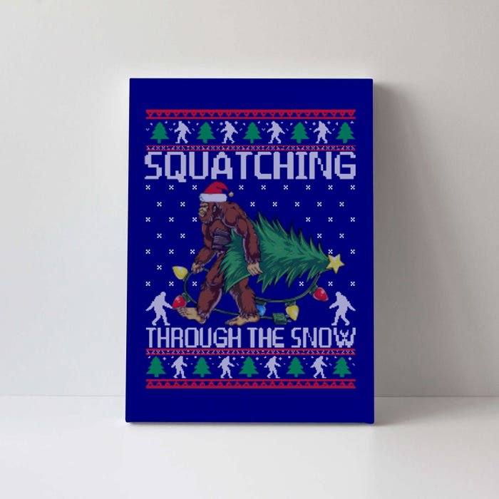 Squatching Through The Snow Bigfoot Lovers Christmas Meaningful Gift Canvas