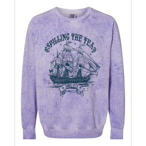 Spilling The Tea Since 1773 America Freedom Colorblast Crewneck Sweatshirt