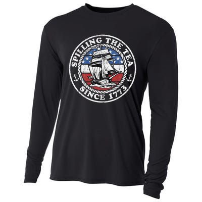 Spilling The Tea Since 1773 Funny US History Teacher Boston Cooling Performance Long Sleeve Crew