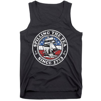 Spilling The Tea Since 1773 Funny US History Teacher Boston Tank Top