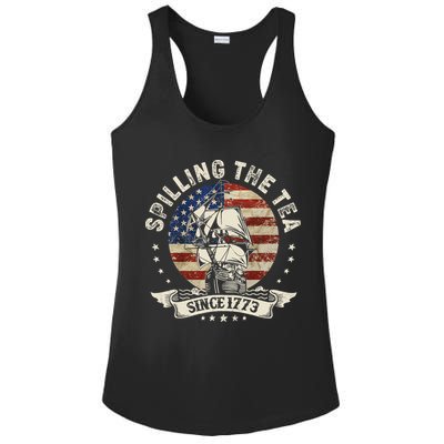 Spilling The Tea Since 1773 Patriotic 4th Of July Ladies PosiCharge Competitor Racerback Tank