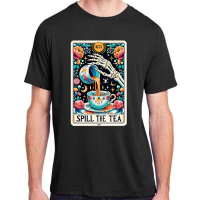 Spill The Tea Funny Tarot Card Sarcastic Skeleton Adult ChromaSoft Performance T-Shirt