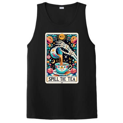 Spill The Tea Funny Tarot Card Sarcastic Skeleton PosiCharge Competitor Tank