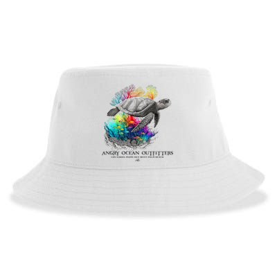 Sea Turtle Tropical Colorful Beach Ocean Travel Souvenir Sustainable Bucket Hat