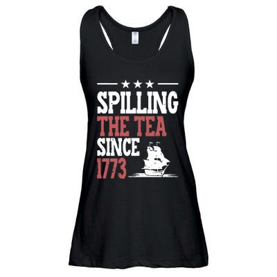 Spilling The Tea Since 1773 Funny History Teacher Ladies Essential Flowy Tank