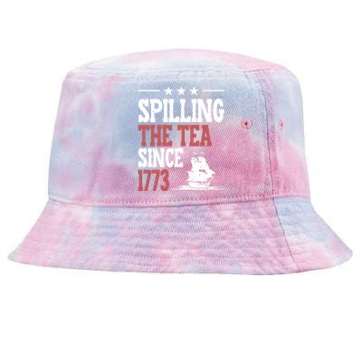 Spilling The Tea Since 1773 Funny History Teacher Tie-Dyed Bucket Hat