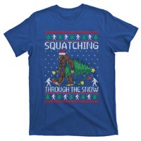 Squatching Through The Snow Bigfoot Lovers Christmas Cool Gift T-Shirt