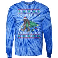 Squatching Through The Snow Bigfoot Lovers Christmas Cool Gift Tie-Dye Long Sleeve Shirt