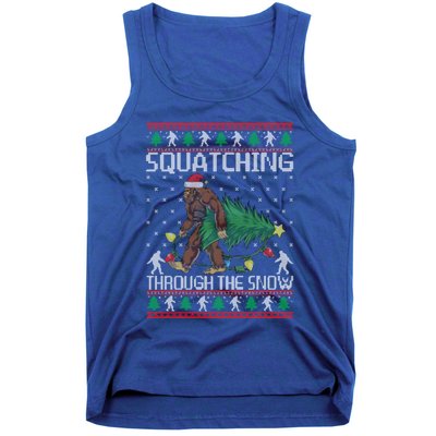 Squatching Through The Snow Bigfoot Lovers Christmas Cool Gift Tank Top