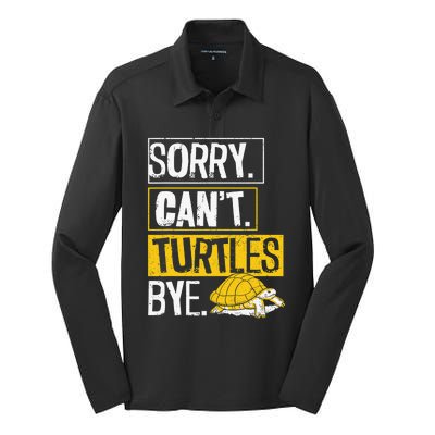 Sea Turtle Tortoise Sorry. Cant. Turtles Bye. Silk Touch Performance Long Sleeve Polo