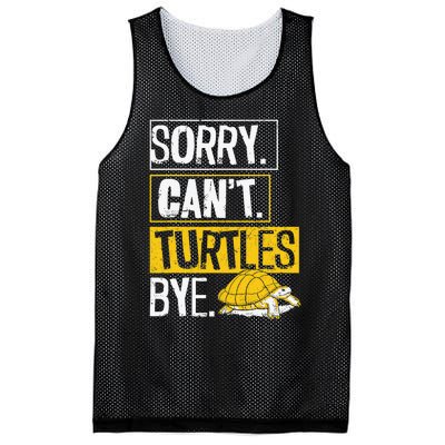 Sea Turtle Tortoise Sorry. Cant. Turtles Bye. Mesh Reversible Basketball Jersey Tank